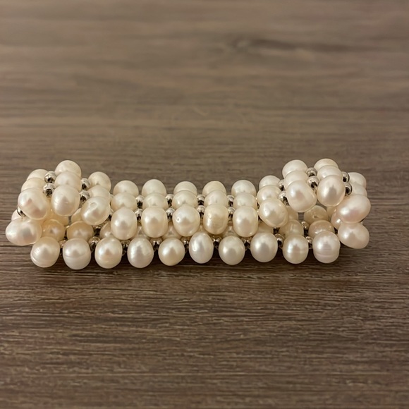 Ross-Simons Freshwater Cultured Pearl 3-Row Stretch Bracelet - Picture 4 of 7